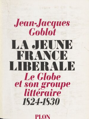 cover image of La Jeune France libérale